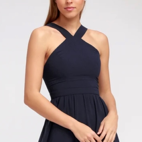 Lulu’s Blue Air of Romance Halter Maxi Dress size XS - Picture 2 of 12